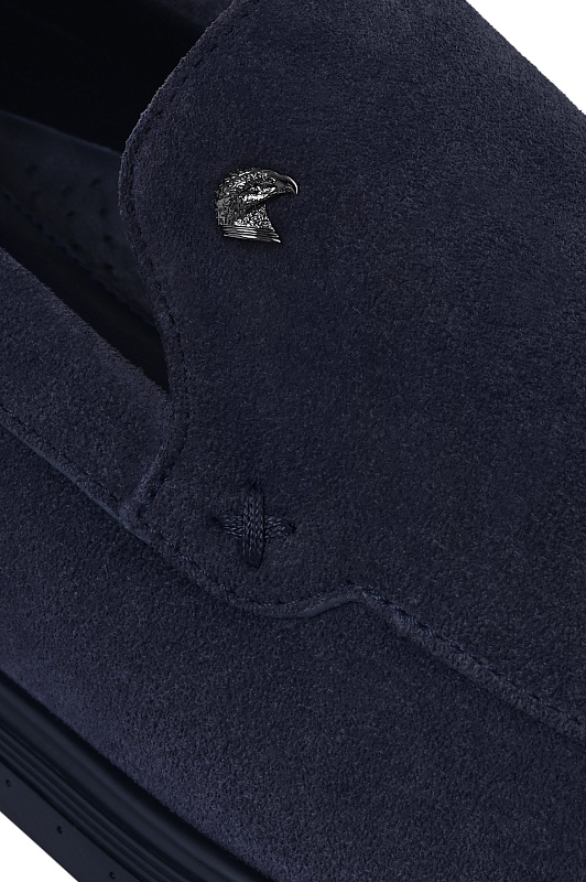 Замшевые лоферы с логотипом