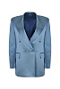 Жакет из шерсти и шелка двухбортный с карманами