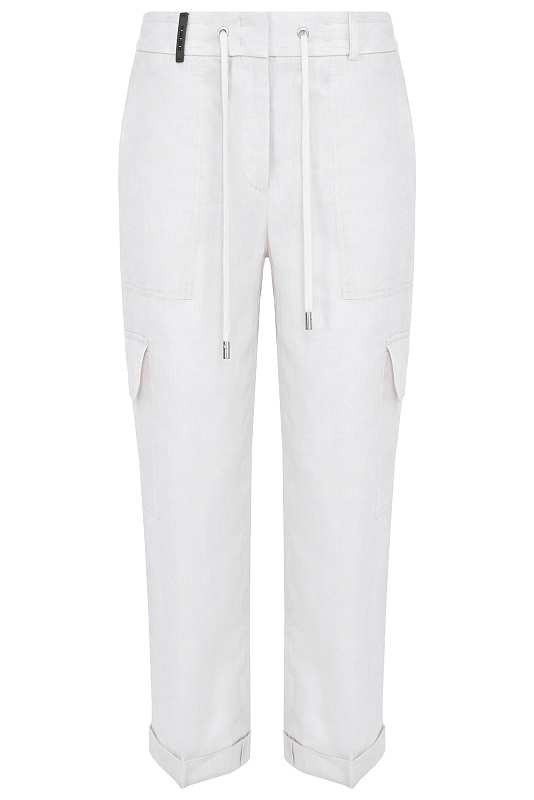 Брюки из льна с карманами