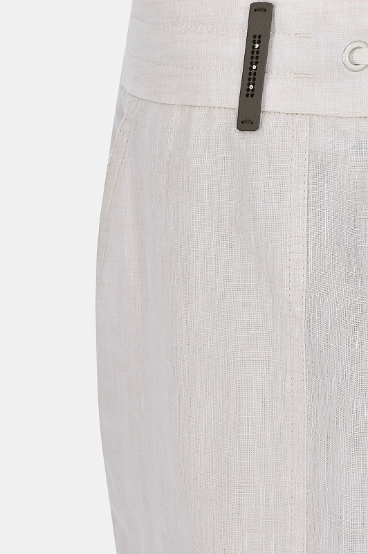 Брюки из льна с карманами