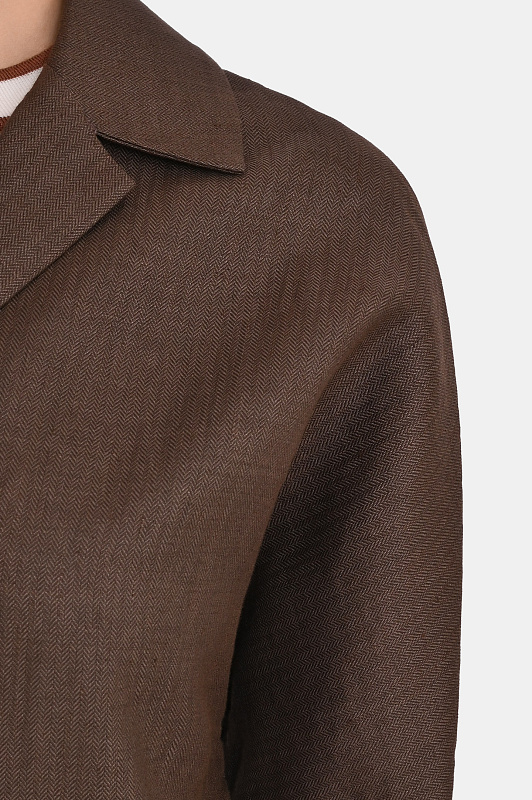 Льняной жакет-рубашка KITON Темно-коричневый Женский D61406K0987G0 Льняной жакет-рубашка KITON Темно-коричневый Женский D61406K0987G0