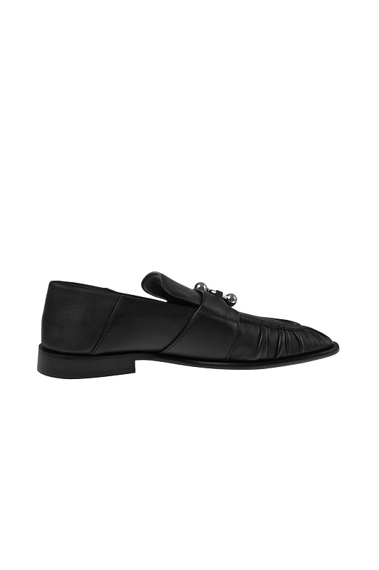 Кожаные лоферы с драпировкой SPORTMAX Черный Женский SPXONDINA 2612521011600