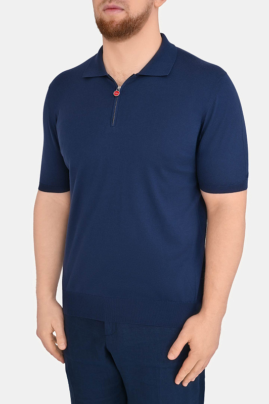 Трикотажное поло KITON Темно-синий Мужской UMKX33Z187 Трикотажное поло KITON Темно-синий Мужской UMKX33Z187