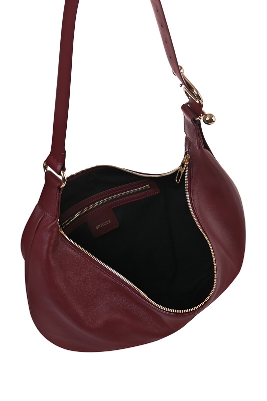 Кожаная сумка хобо SPORTMAX Бордовый Женский SPSBRUNO 2612511023600