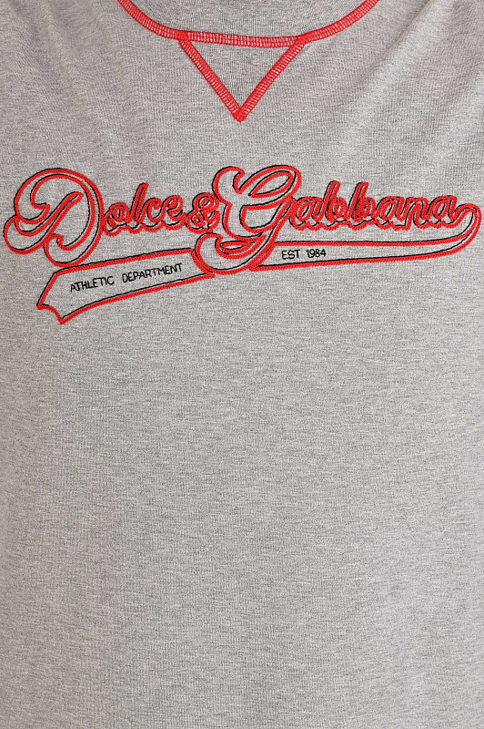 Хлопковая футболка с логотипом DOLCE & GABBANA  Серый Мужской G8TI8Z G7PON