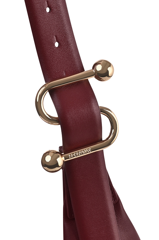 Кожаная сумка хобо SPORTMAX Бордовый Женский SPSBRUNO 2612511023600