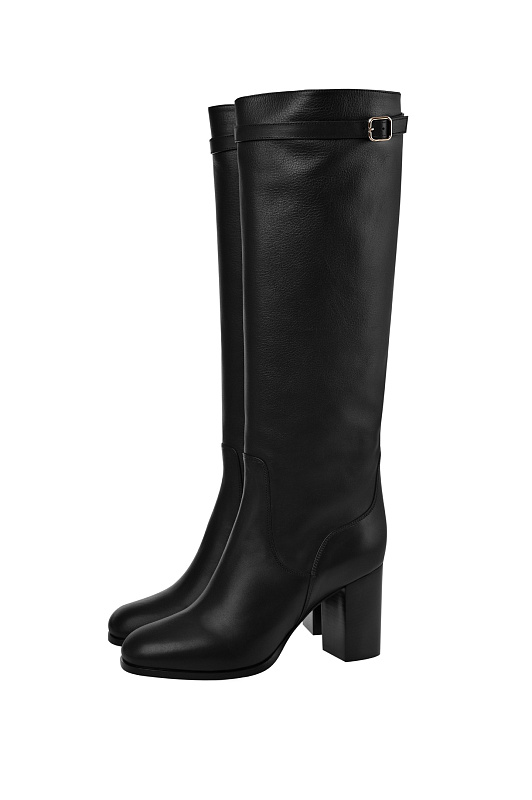 Кожаные сапоги с пряжкой SANTONI Черный Женский WSNG71746HI3NDYLN01 Кожаные сапоги с пряжкой SANTONI Черный Женский WSNG71746HI3NDYLN01