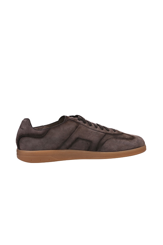 Замшевые кеды на шнуровке SANTONI Коричневый Мужской MBPG22072FARTSE2E81