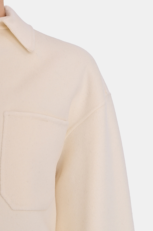 Шерстяная блуза-рубашка SPORTMAX Молочный Женский RIBER 2522196013600 Шерстяная блуза-рубашка SPORTMAX Молочный Женский RIBER 2522196013600