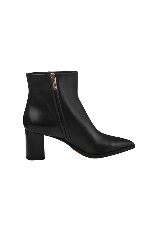 Кожаные ботильоны на каблуке SANTONI Черный Женский WTEG71231PC4NVGBN01