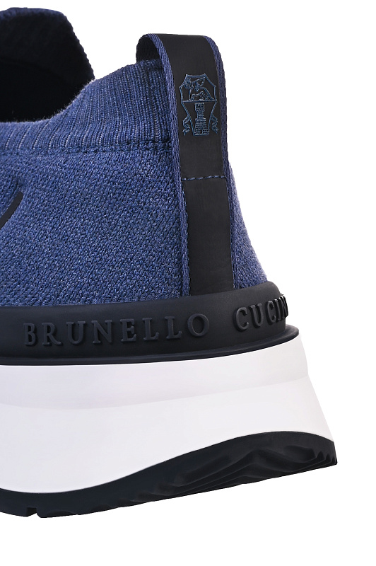 Текстильные кроссовки BRUNELLO CUCINELLI Синий Мужской MZUAUFO340 Текстильные кроссовки BRUNELLO CUCINELLI Синий Мужской MZUAUFO340