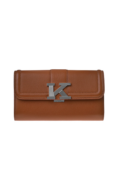 Кожаный клатч с клапаном KITON