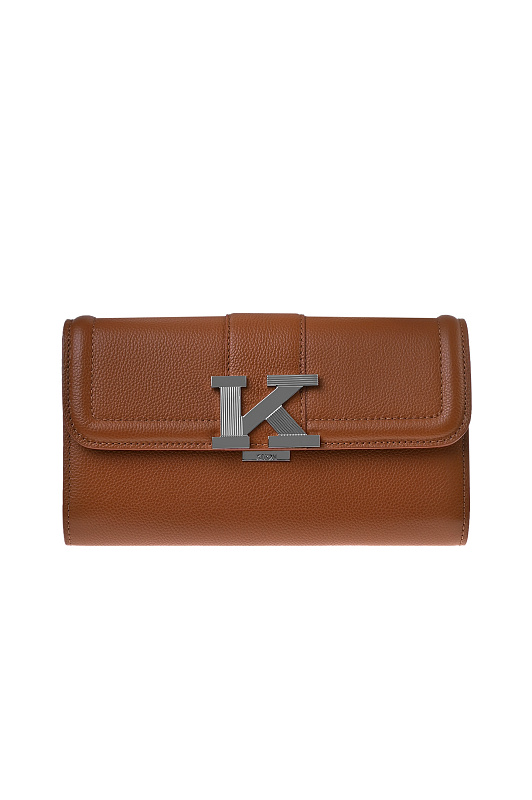 Кожаный клатч с клапаном KITON Коричневый Женский DKARRYK0938F16001 Кожаный клатч с клапаном KITON Коричневый Женский DKARRYK0938F16001