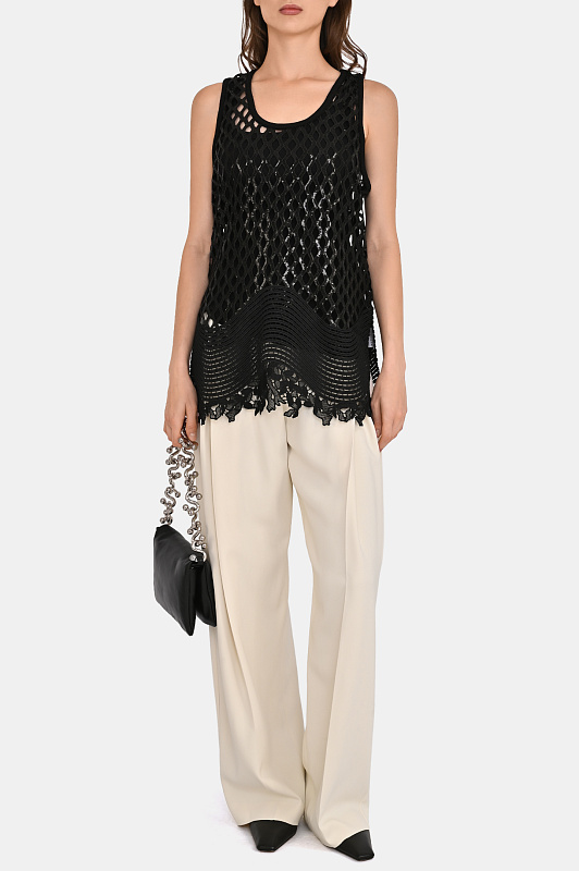 Ажурная блуза SPORTMAX Черный Женский SPXAQUILE 2612931022600 Ажурная блуза SPORTMAX Черный Женский SPXAQUILE 2612931022600