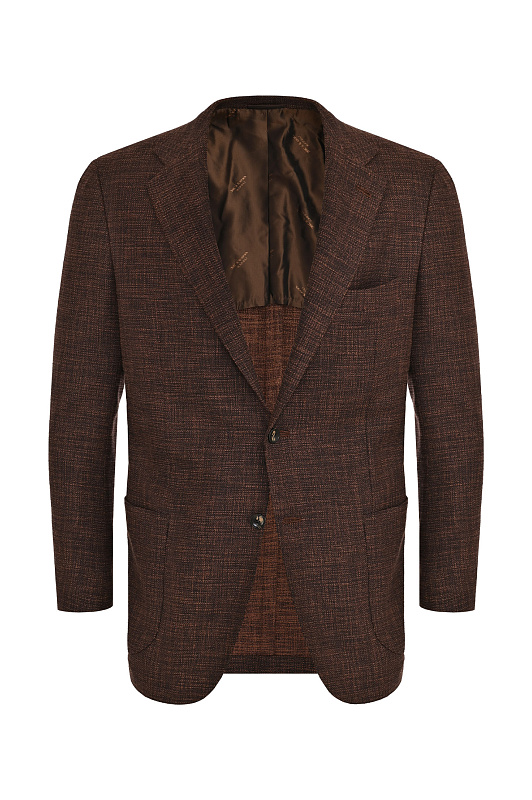 Фактурный пиджак купаж KITON Темно-коричневый Мужской UG81K0627G12000 Фактурный пиджак купаж KITON Темно-коричневый Мужской UG81K0627G12000
