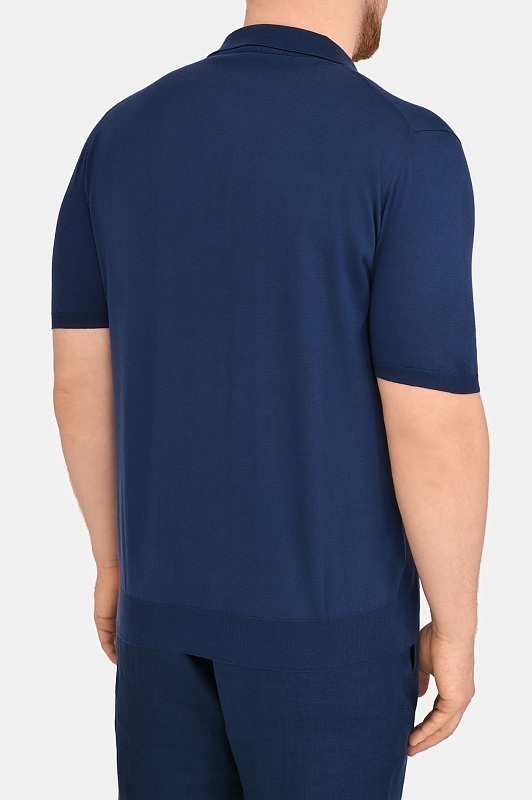 Трикотажное поло KITON Темно-синий Мужской UMKX33Z187 Трикотажное поло KITON Темно-синий Мужской UMKX33Z187