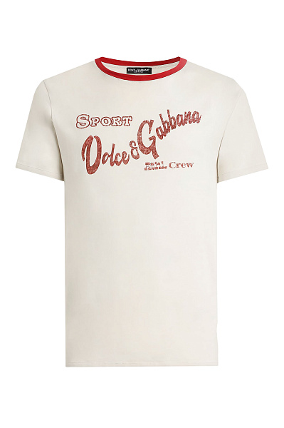 Хлопковая футболка с принтом DOLCE & GABBANA Хлопковая футболка с принтом DOLCE & GABBANA