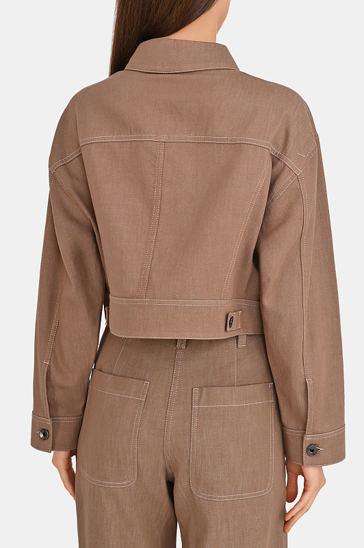 Укороченная куртка BRUNELLO CUCINELLI Коричневый Женский MB1257801 Укороченная куртка BRUNELLO CUCINELLI Коричневый Женский MB1257801