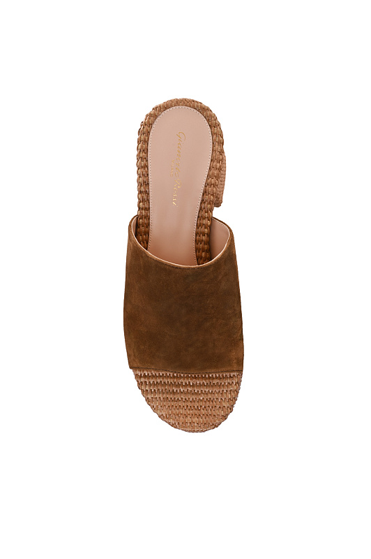 Кожаные сабо GIANVITO ROSSI Коричневый Женский G10169.35RIC.CBLTECU