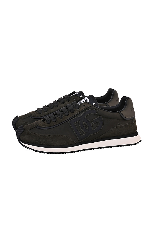 Кроссовки замшевые DOLCE & GABBANA Темно-зеленый Мужской CS2288 A0126 Кроссовки замшевые DOLCE & GABBANA Темно-зеленый Мужской CS2288 A0126