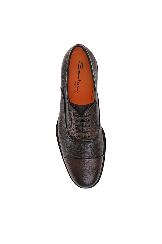Кожаные туфли SANTONI Темно-коричневый Мужской MGEG18957NEAXPGLT50