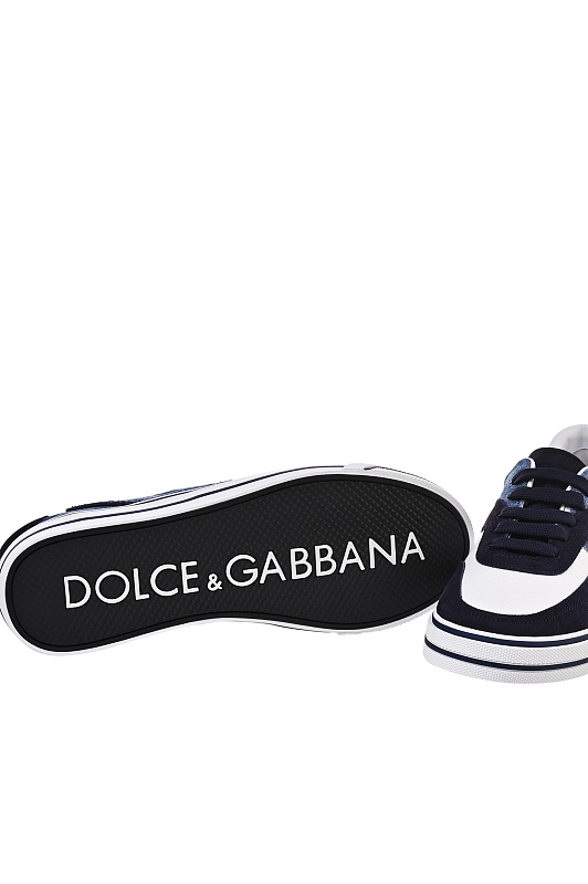 Хлопковые кеды DOLCE & GABBANA  Синий Мужской CS2385 AY799