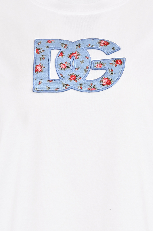Хлопковая футболка с логотипом DOLCE & GABBANA  Белый Женский F8V42Z GDDLX