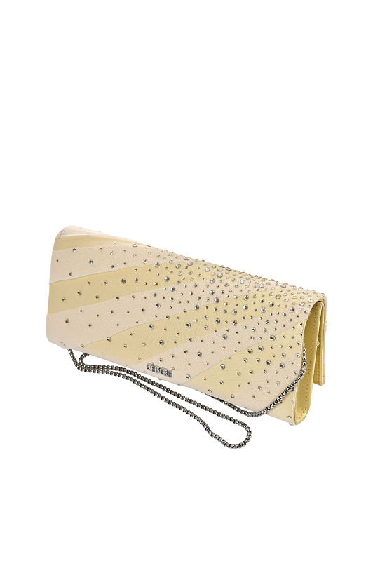 Вечерний клатч со стразами GEDEBE Желтый Женский ENVELOPE DRAPE