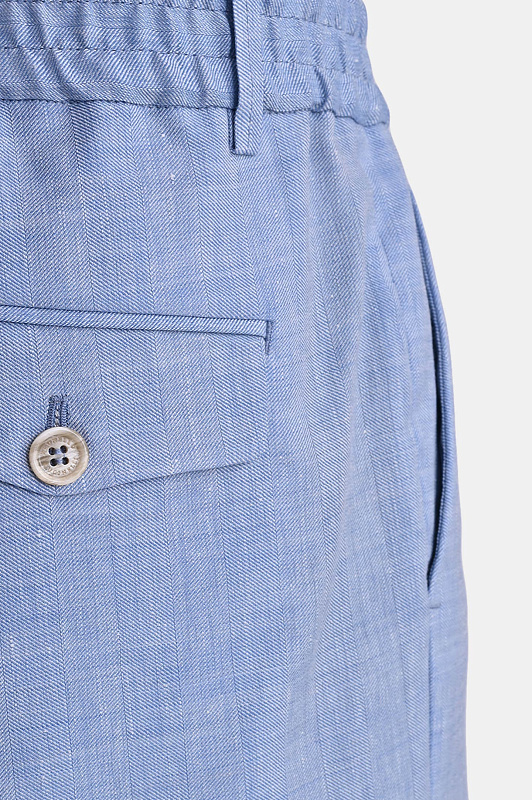 Льняные шорты BRUNELLO CUCINELLI Голубой Мужской MZ408U0065 Льняные шорты BRUNELLO CUCINELLI Голубой Мужской MZ408U0065