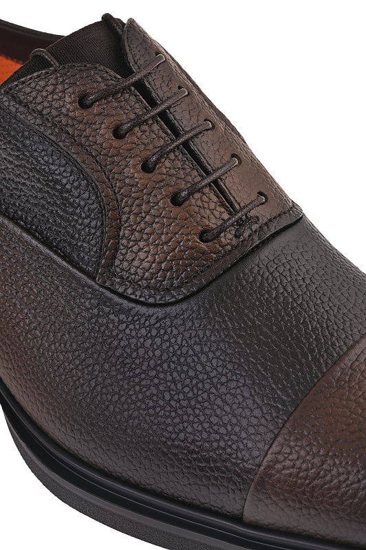 Кожаные туфли SANTONI Темно-коричневый Мужской MGEG18957NEAXPGLT50