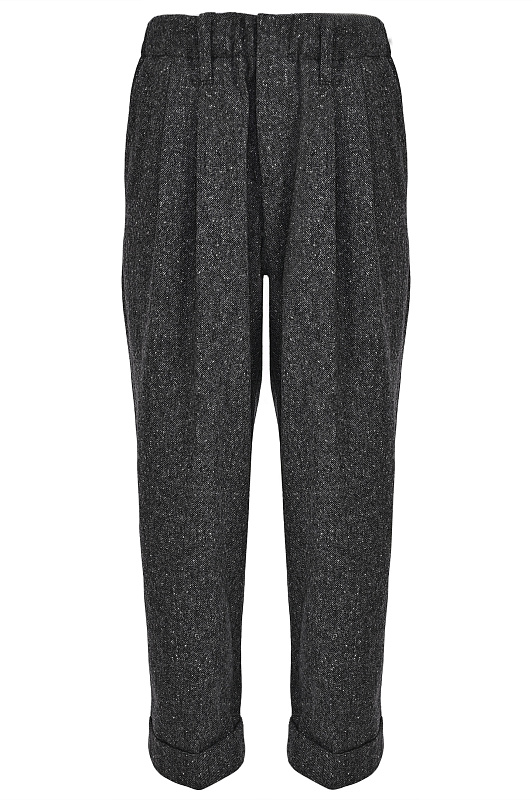 Укороченные брюки с отворотами BRUNELLO CUCINELLI Темно-серый Женский MD002P9274 Укороченные брюки с отворотами BRUNELLO CUCINELLI Темно-серый Женский MD002P9274