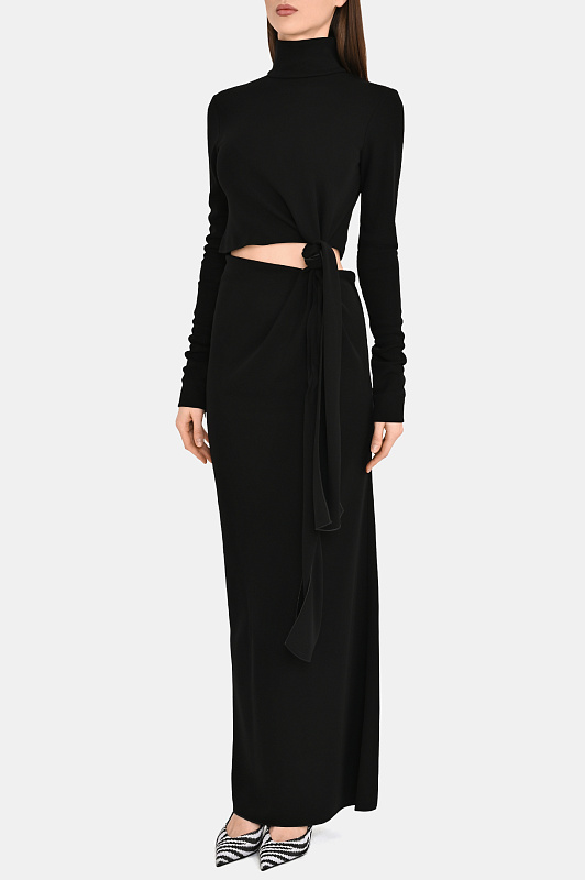 Вискозное платье с вырезом SPORTMAX Черный Женский SPXSCOUT 2612621041600