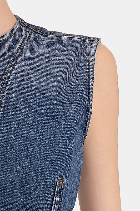 Джинсовая блуза с поясом SPORTMAX Синий Женский SPDDOMINIO 2612161015600 Джинсовая блуза с поясом SPORTMAX Синий Женский SPDDOMINIO 2612161015600