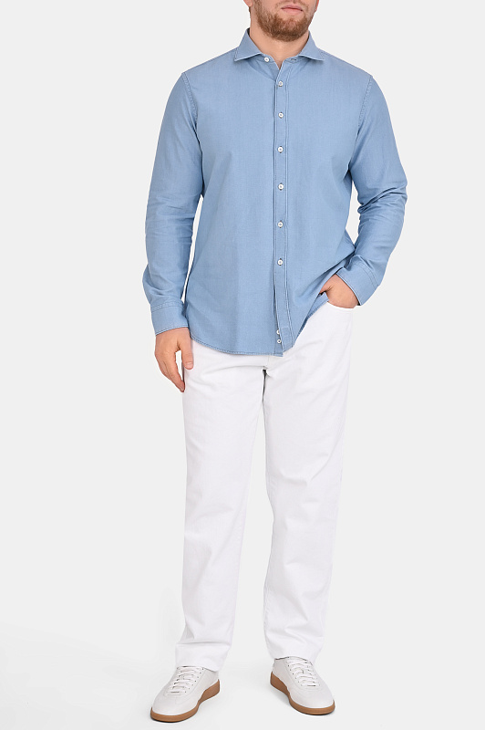 Брюки хлопок CANALI Белый Мужской PD01661 91747 Брюки хлопок CANALI Белый Мужской PD01661 91747