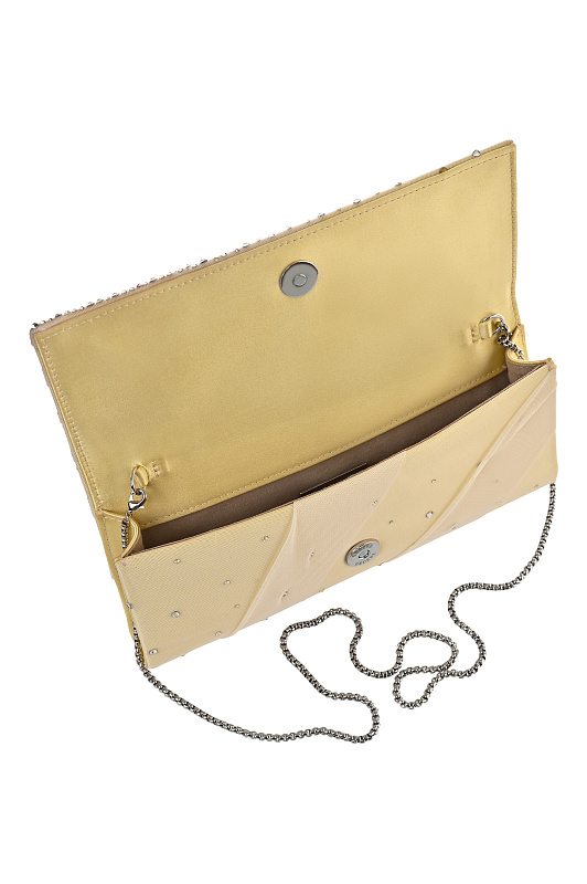 Вечерний клатч со стразами GEDEBE Желтый Женский ENVELOPE DRAPE
