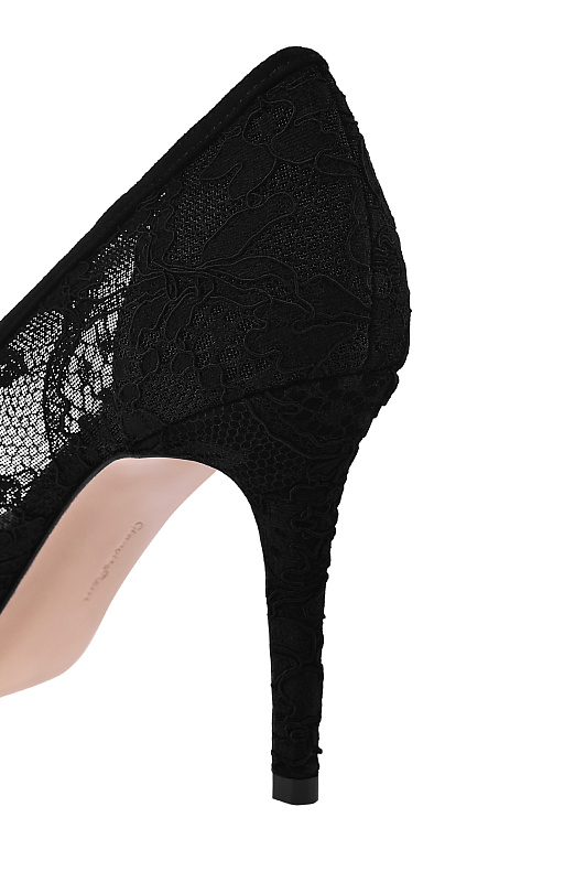 Кружевные туфли GIANVITO ROSSI Черный Женский G22344.85RIC.LRMNENN