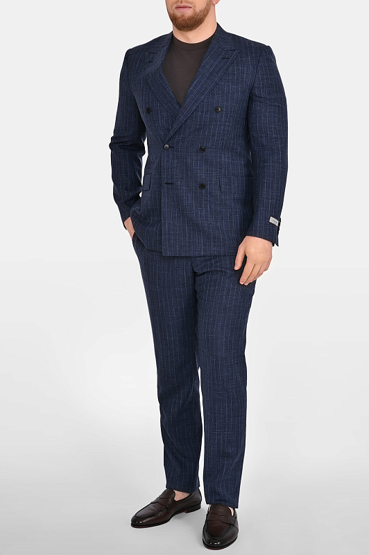 Костюм в клетку CANALI Темно-синий Мужской 12486/19BF01480 Костюм в клетку CANALI Темно-синий Мужской 12486/19BF01480