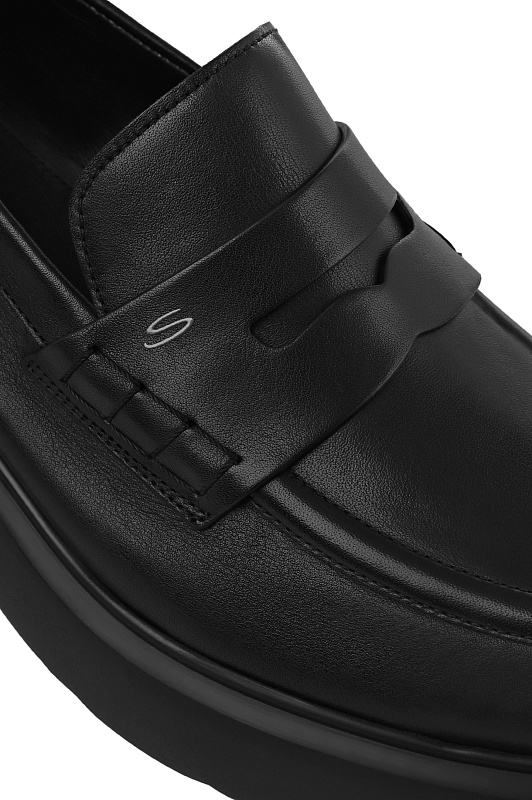 Кожаные лоферы на платформе SANTONI Черный Женский WUEG71868SMOTDYLN01