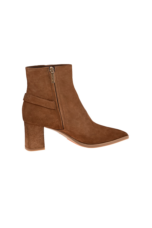 Замшевые ботильоны с пряжкой SANTONI Коричневый Женский WTEG71846PC4NAEAM40 Замшевые ботильоны с пряжкой SANTONI Коричневый Женский WTEG71846PC4NAEAM40