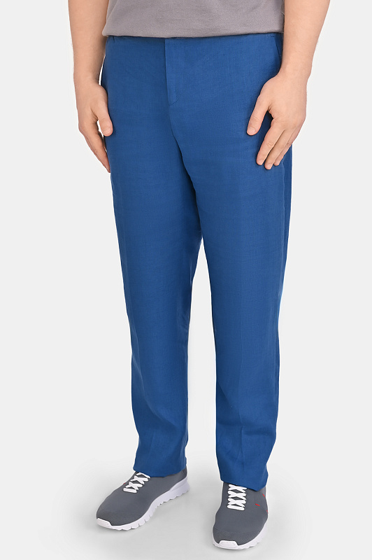 Льняные брюки KITON Синий Мужской UPN01H09690 Льняные брюки KITON Синий Мужской UPN01H09690