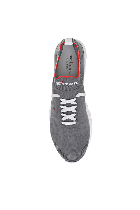 Текстильные кроссовки KITON Серый Мужской USSA392N013620