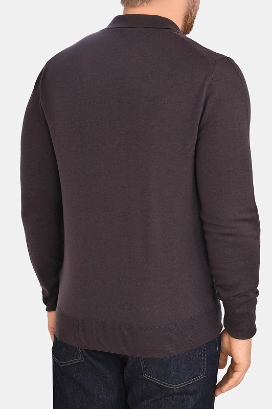 Поло шерстяное CANALI Темно-коричневый Мужской MK01149 C0572 Поло шерстяное CANALI Темно-коричневый Мужской MK01149 C0572