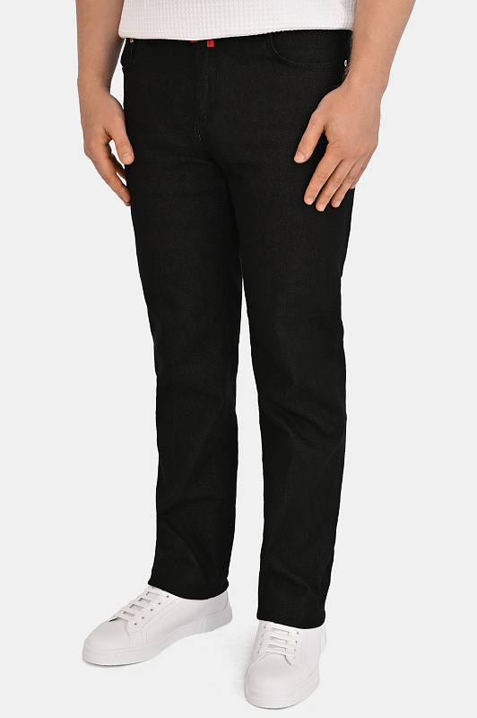 Прямые джинсы со стрелками KITON Черный Мужской UPR005LK0624H0