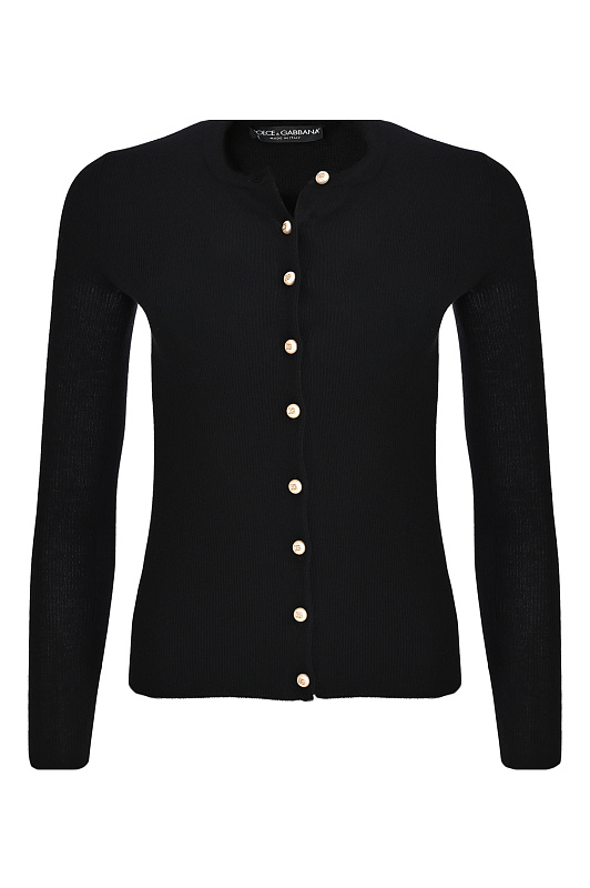 Тонкий кардиган с пуговицами DOLCE & GABBANA Черный Женский FXVF5T JBW25 Тонкий кардиган с пуговицами DOLCE & GABBANA Черный Женский FXVF5T JBW25