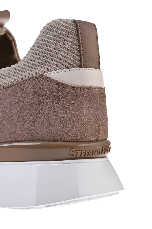 Текстильные кроссовки с замшей STEFANO RICCI Бежевый Мужской UV098G5289 TSDPWY
