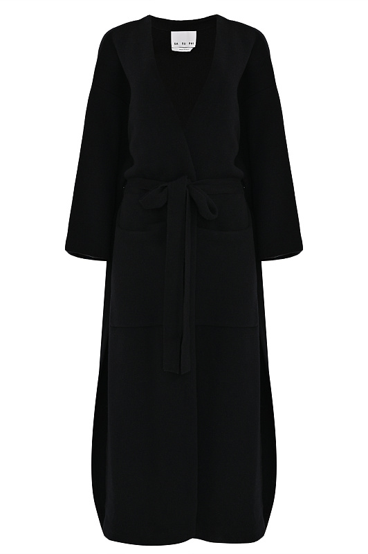Кашемировое пальто SA SU PHI Черный Женский W25840 BA Кашемировое пальто SA SU PHI Черный Женский W25840 BA