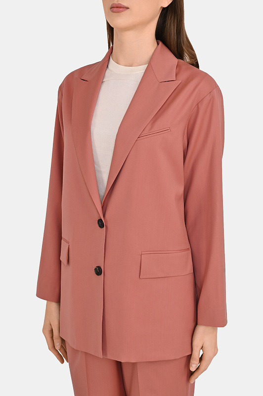 Шерстяной жакет прямой KITON Розовый Женский D53502K010247 Шерстяной жакет прямой KITON Розовый Женский D53502K010247