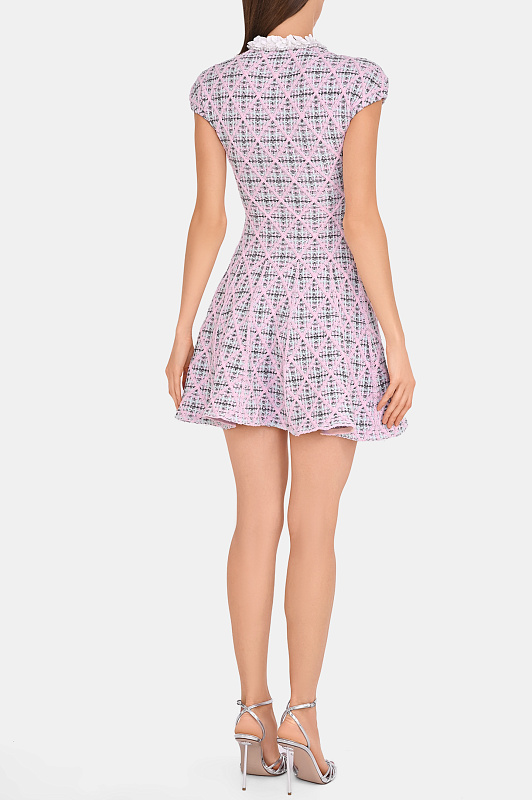 Твидовое платье с оборкой SELF PORTRAIT Розовый Женский AW26146SP Твидовое платье с оборкой SELF PORTRAIT Розовый Женский AW26146SP