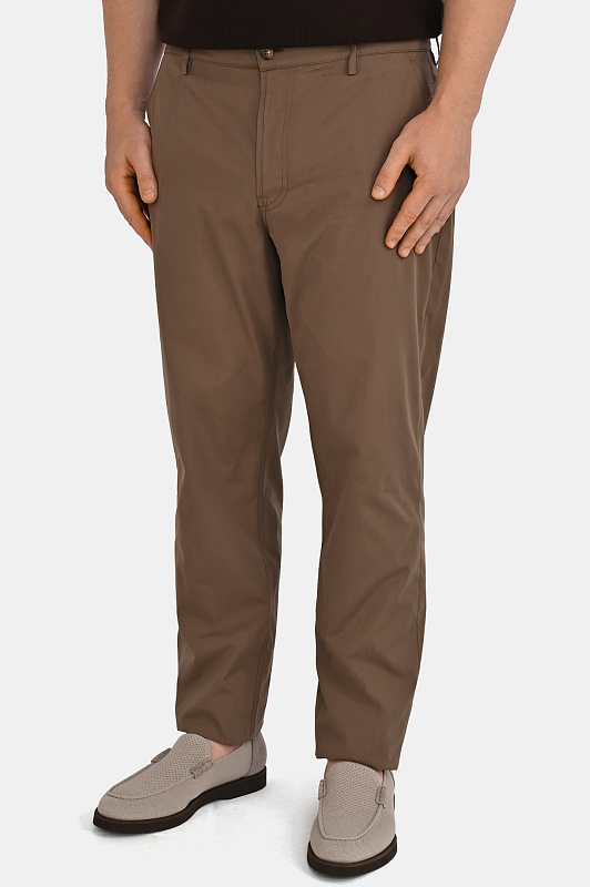 Хлопковые брюки CANALI Коричневый Мужской U91675AV05971