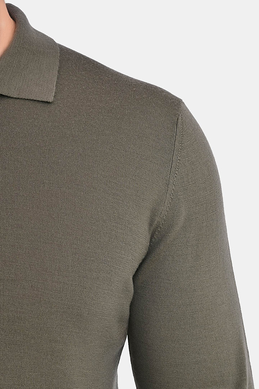 Трикотажное поло с пуговицами CANALI Темно-зеленый Мужской C0017 MK01149 Трикотажное поло с пуговицами CANALI Темно-зеленый Мужской C0017 MK01149